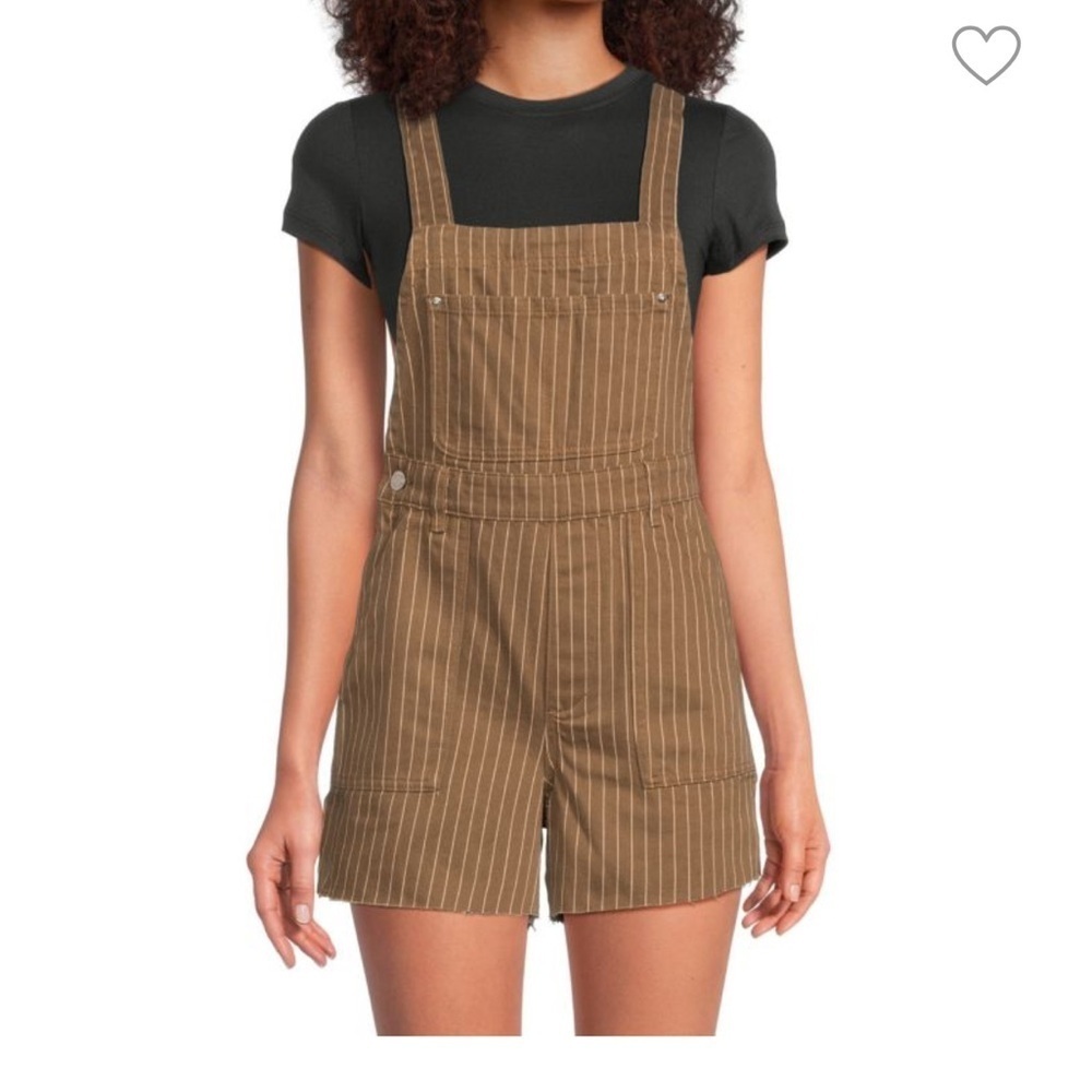 Brown Striped Overalls